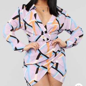 Funky Fashion Nova 80s Geometric Dress